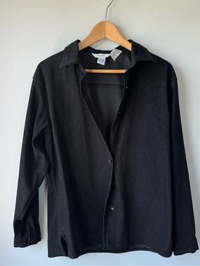 (M) western style Northern Reflections Black Collared Button Shirt